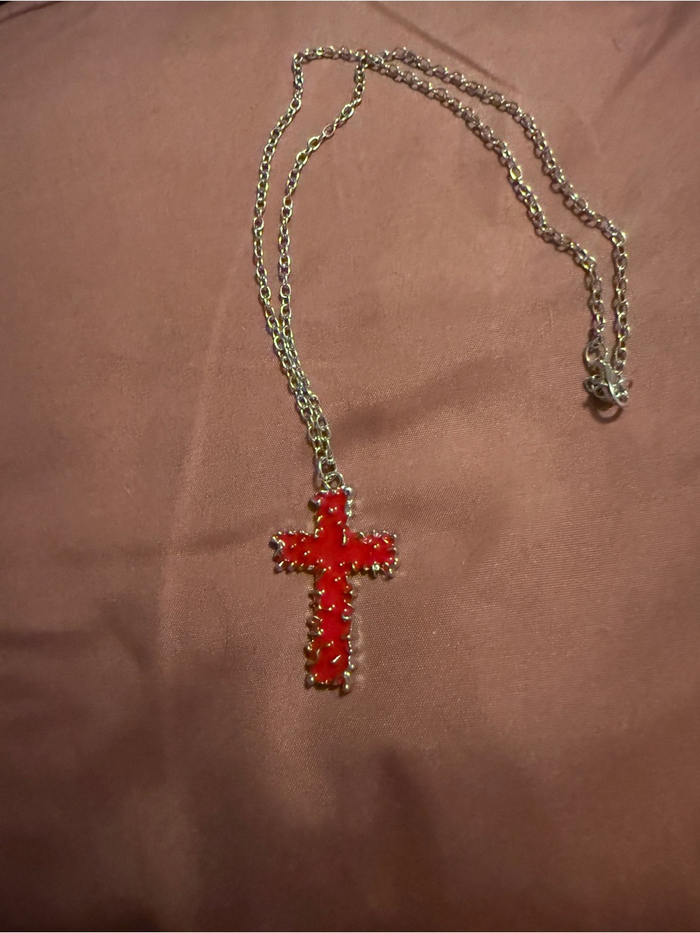 Red Cross Pendant Necklace - Women Jewelry